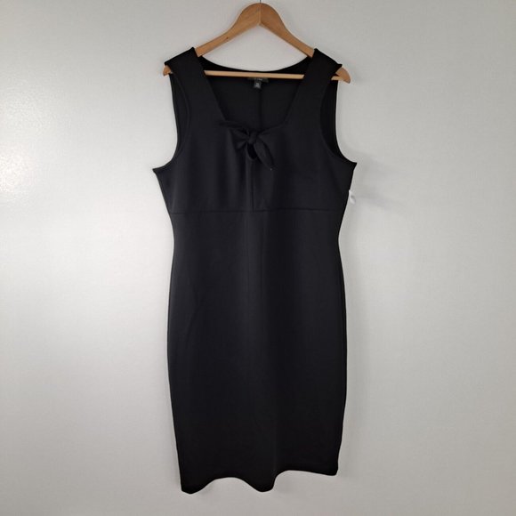 Black Dress Women's Knotted Front Bold Elements Cut To Curve 2XL - Picture 3 of 9